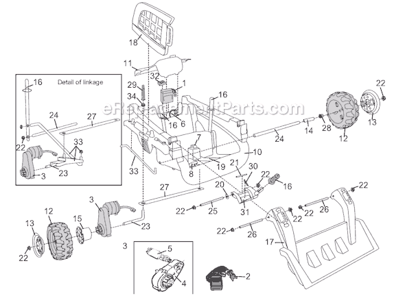 Page A Diagram and Parts List for 73260-9993  Power Wheels Ride-On Cars